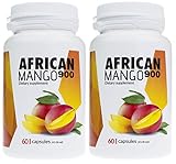 AFRICAN MANGO 900 (2x60 cápsulas) pérdida de peso premium | extracto de mango en dosis altas | fuerte quemagrasas | ideal supresor del apetito con efecto antioxidante