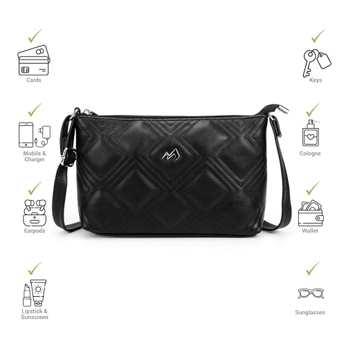 Image of Metro Women Casual PU Soft Body Zipper closure Quilted Sling Bag