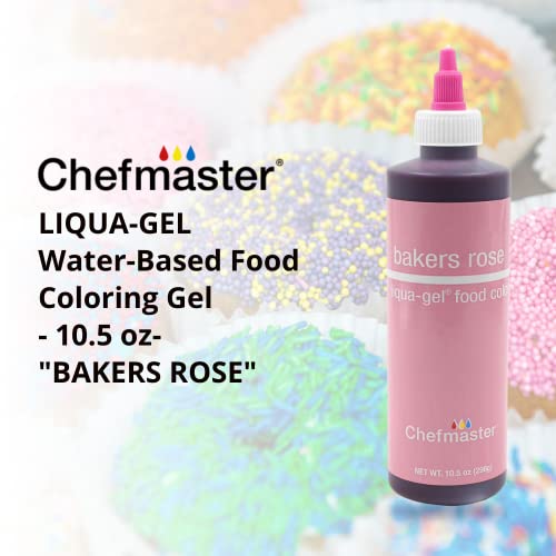 Chefmaster Liqua-Gel Food Color, 10.5-Ounce, Bakers Rose #TOP6