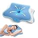 A-Pce Memory Foam Pillow, Ergonomic Orthopedic Pillows for Neck and Shoulder Pain, Cervical Neck Support for Side/Back/Stomach Sleepers, with Washable Cooling Silk Pillow case, Blue
