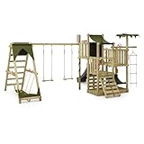 FATMOOSE Spielturm Klettergerüst CrazyCoconut Club XXL mit Surfanbau, anthraziter Rutsche & Plane, Outdoor Kinder Kletterturm mit Sandkasten, Leiter & Spiel-Zubehör für den Garten - 2