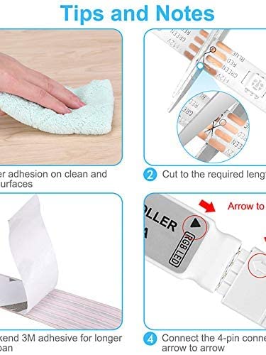 Image of One94Store 5M Rgb Led Strip Lights With 44-Key Remote, 24V Power Supply, 300 Leds, Color-Changing 5050 Smd, Waterproof, Ideal For Bedroom, Home, Diy Decor & Christmas (Red, Blue, Green, 5 Meters)