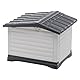 Ferplast Hundehütte DOGVILLA 70 SE, Hundehütte Outdoor, Hundehause, Boden zum Abtropfen, Isolierender Boden, Abnehmbares Dach, Lüftungsgitter, Recycelter Kunststoff 73 x 59 x H 53 cm
