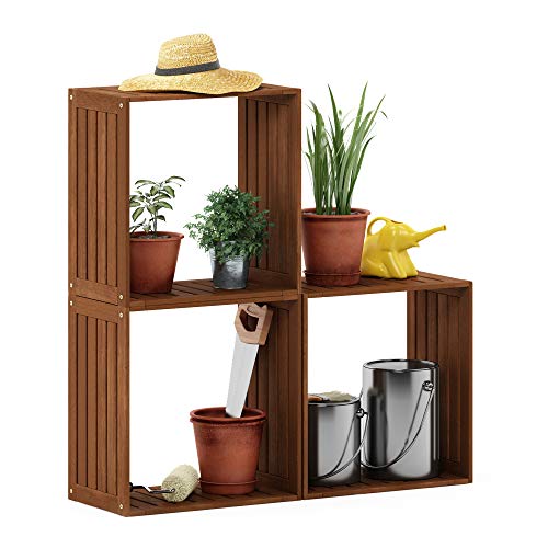 Furinno TIOMAN Set of Three Outdoor Storage Boxes, 19.4W x 19.5H, Natural - image 1