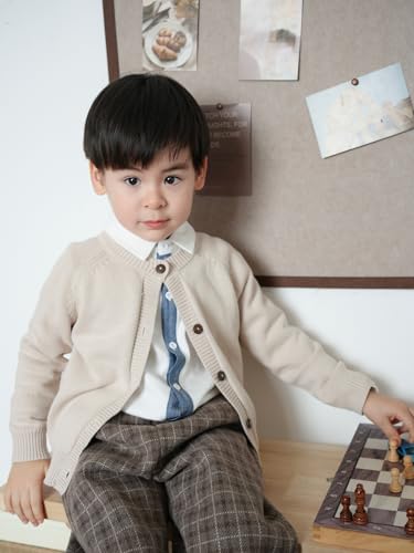 Girls Cardigan Sweater Boys Long Sleeve School Uniforms Toddler Kids Knit Embroidery Button Jacket Outwear Tops4