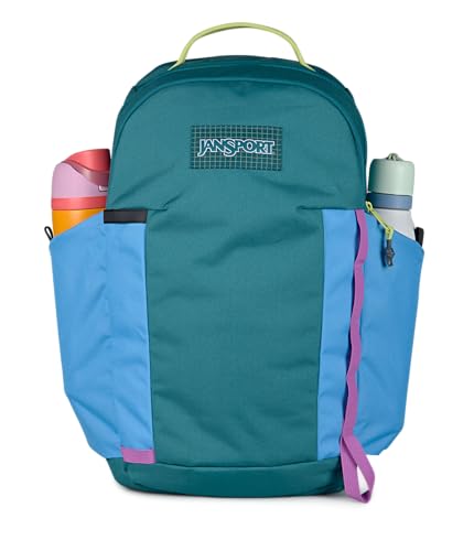 Image of JanSport 26L All Around Pack - 15 inch Laptop Sleeve, Emerald Pool | Versatile Rucksack w /Hydration Sleeve, Reflective Accents & Safety Whistle