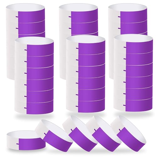 LOMIMOS 700 PCS Bracelets en Papier, Bracelets d'Identification Imperméables Bracelet Etanche Bracelets Voilet de Fête pour Festival de Musique Clubs Concert Entrée Evénements