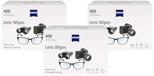 Image of ZEISS Pre-Moistened Alcohol Wipes, Glasses Cleaner, 400 Count (Pack of 3)