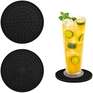 Umi Amazon Brand ¨C Silicone Coasters Set, Silicone Trivet Mat Non-Slip, Multi-purpose Kitchen Cup mat Flexible Durable Resistant Hot Pad, Ultra-Thin Heat Resistant Silicone Pot Holder