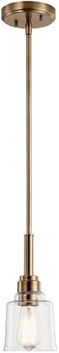 Miniatura 2 de Kichler Aivian - Mini colgante de 5 pulgadas con 1 luz con cristal transparente en latón desgastado