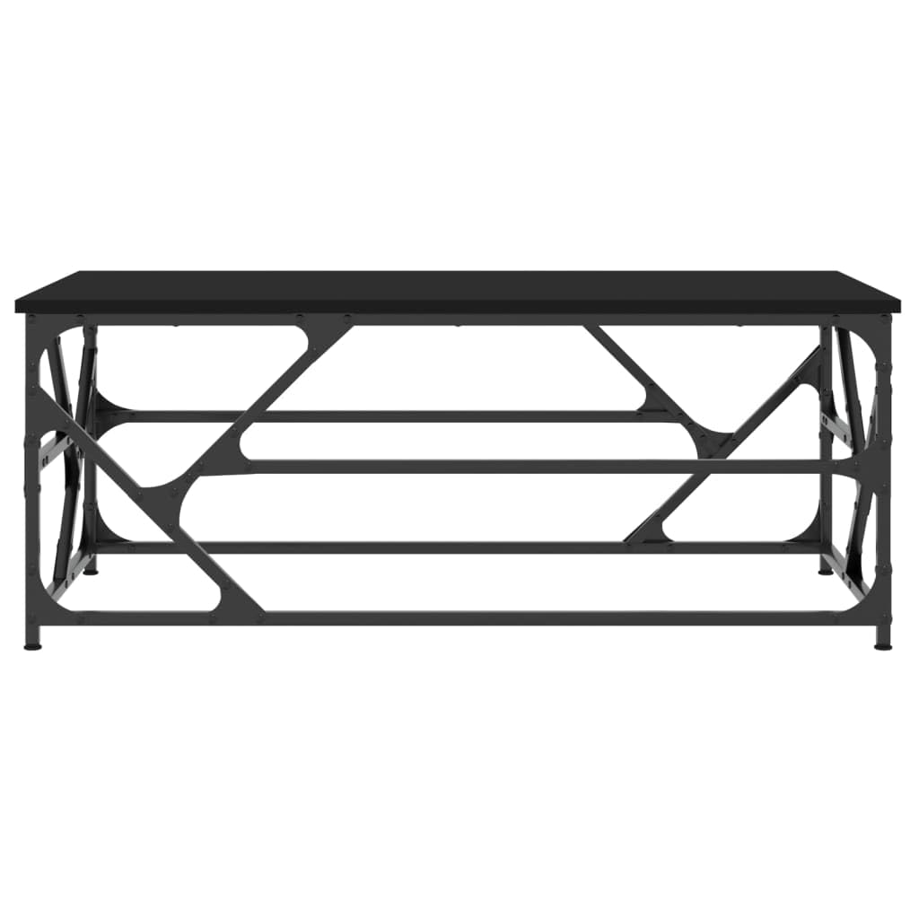 Homgoday Tavolino da caffè nero 100 x 50 x 40 cm, in legno ingegnerizzato, tavolino da tè per soggiorno, sala d'accoglienza degli ospiti, camera da letto e ufficio mobili tipo 1