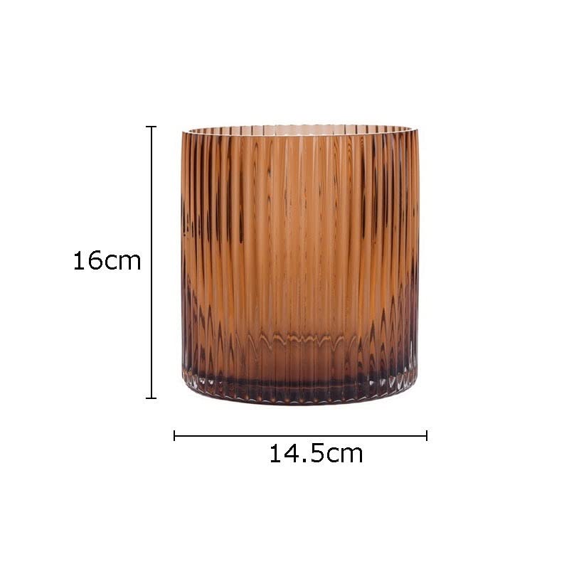 Vase en verre transparent à grain vertical petit modèle pour fleurs