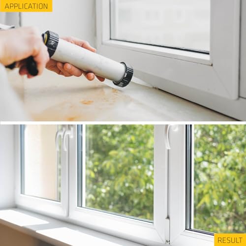 Everbuild External Frame Sealant – Interior And Exterior Use – Permanently Flexible – Mould-Resistant – Grey – 290ml