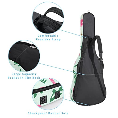 Housse étanche pour guitare acoustique avec double bandoulière et poche Motif flamant rose vert, Multicolore 01., 42… - Les Beatles, Paul McCartney, John Lennon, RIngo Starr, George Harrison Housse étanche pour guitare acoustique avec double bandoulière et poche Motif flamant rose vert, Multicolore 01., 42… – Image 4