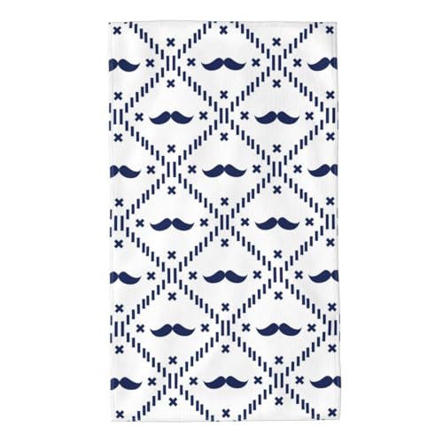 Serviettes à main, serviettes de moustache hipster de 40,6 x 68 cm, serviettes en microfibre...