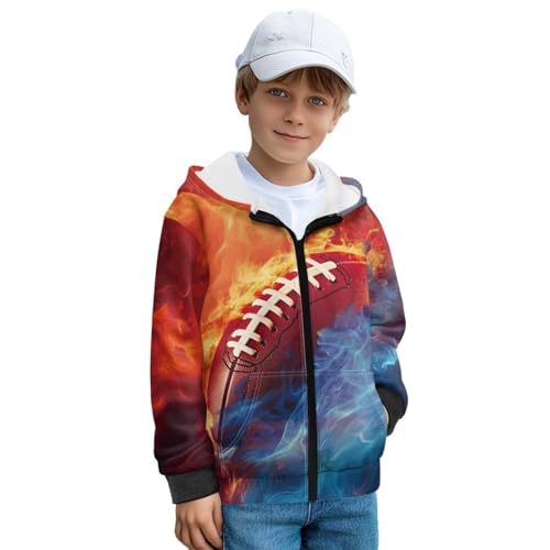 Hoodies for Boys Kids Girls Zip Up Sweatshirt Hooded Fall Jacket Fleece Lined Winter Clothes Warm Coat 6-16 Years