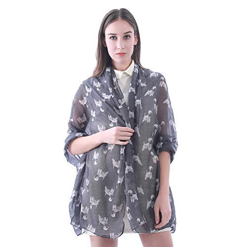 Lina & Lily West Highland White Terrier Dog Print Women's Scarf Shawl Wrap Lightweight4
