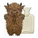 W&auml;rmflasche mit Bezug 1L, Tier W&auml;rmflasche Kinder, Gummi W&auml;rmflaschen mit Kuschelig Bezug, Pl&uuml;sch W&auml;rmflaschen Ochse f&uuml;r Bauch Hand Fu&szlig; K&ouml;rper Warmhalten, Hot Water Bottle Zur Reinigung Abnehmbar