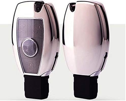 Btopars TPU Soft Silver Smart Remote Key Case Cover Fob For 2007-2012 Mercedes Benz C E S GL R Class 2/3 Buttons