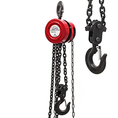 Polipasto manual de cadena 3000kg con cadena 3m, elevación de cargas forestales, en...