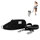 One Trail Hands Free Dog Leash | Durable Bungee Leash with No-Bounce Pack | for Men & Women | Large