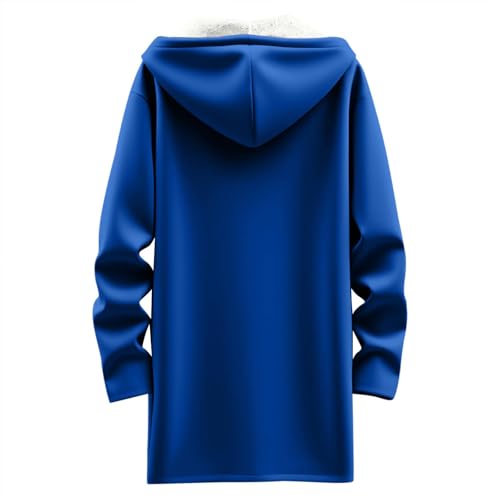Ansenesna Winterjacke Damen Lang Warm Gefüttert Wintermantel Elegant Sweatjacke Mit Kapuze Teddyfleece Jacke Winter Innen Mit Fell Mantel Frauen Innenfell Damen-Jacken Teddyfutter Damenjacken