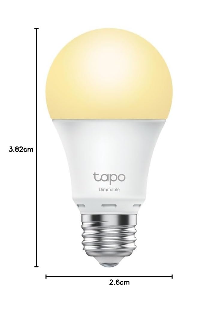 TP-Link Tapo L510E (2-pack) | Zestaw 2 inteligentnych żarówek Wi-Fi E27 | Białe światło | Ściemnialne | 806 lm | Kompatybilne z Alexa i Google Home