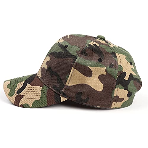 Men Women Camouflage Baseball Cap, Unisex Camo Sun Hat Adjustable Outdoor Hat for Sports Camping Fishing Traveling Tennis Golf - Image 5