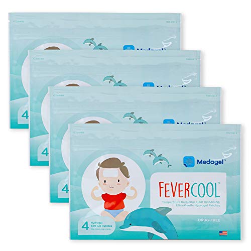 Medagel FeverCool Patches - Cooling Patches for Fever, Migraine &