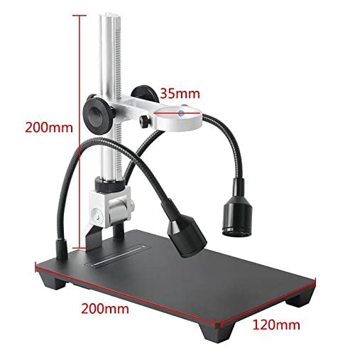 Microscope 16MP 1080P Digital Industry Microscope Camera, 208X Zoom 7 Inch Magnifier Metal Stand(B)