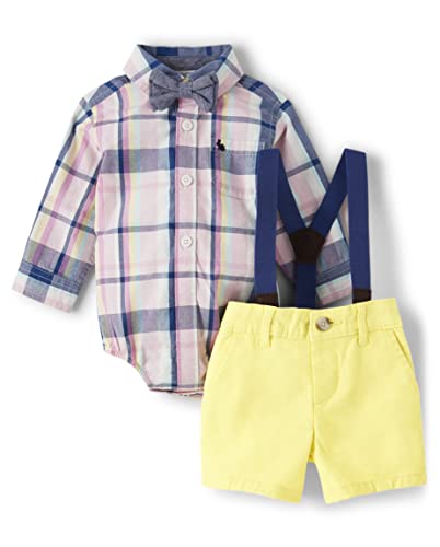 Image of Gymboree baby-boys Long Sleeve Bodysuit and Chino Shorts Set