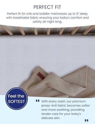 Image of TotAha Soft Crib Sheets Girl-Hypoallergenic, Silky Comfort, Buttery Soft, Calming Effect, Premium All-Season Jersey-Knit Sheets, 9'' Extra Deep Pocket, Purple Butterfly