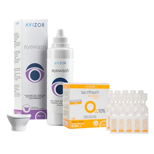 Eyewash 250ml + Lacrifresh Moisture 20 monodosis | Baño Ocular y Lágrimas Artificiales sin Conservantes | Para Sequedad, Lentillas y Pantallas