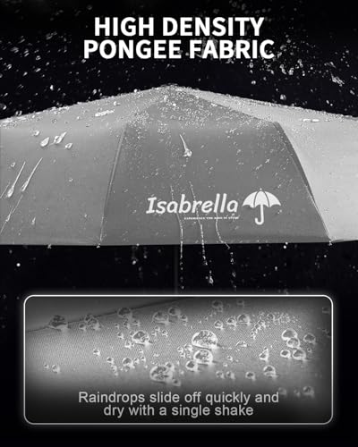 Image of ISABRELLA Umbrella for Women - 10-Rib Folding Umbrella with UV Protection, Black Coating, Wind & Rain Resistant, Safe Close Design, Durable, Lightweight, and Compact for Travel