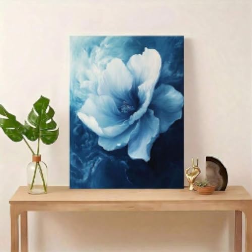 Décoration d'intérieur affiche florale bleue tableau grand format - 2