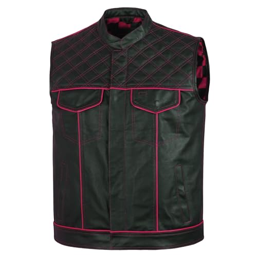 Image of .Men's Biker Rider Motorcycle club Motorbike stylish Genuine leather sleeveless vest