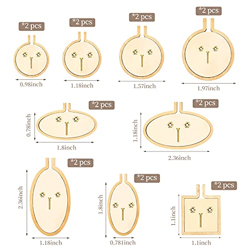 ZOCONE 18 Pack Mini Embroidery Hoops - Small Round & Oval Wood Hoops for DIY Embroidery Jewelry