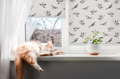 Store enrouleur oiseaux 50x50cm Tulup pour adoucir l'ambiance lumineuse du salon - 7