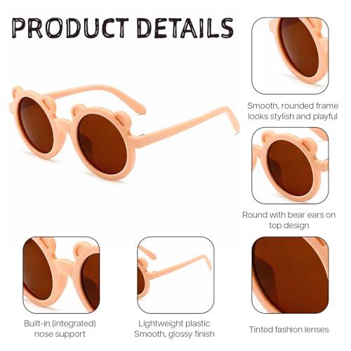 Image of SYGA Kids Goggles, UV Protection Eyewears with Round Shape Monkey Style, Suitable for Age 3 to 8 Years