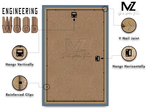 MZ GOODS | Classic (30 x 40 CM) Picture Frame 12" x 16" Poster Frame - Dark Grey Picture Frame for Posters 300 x 400 mm Frame [ Dark Grey ] - Image 2