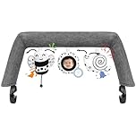 iGRATENS Baby Bouncer Toy Bar, Toy Bar for Baby Bouncer with 3 PCS Sensory Toys, Easy to Attach and Remove, Skin -Friendly, Machine Washable, Black and White, Soft