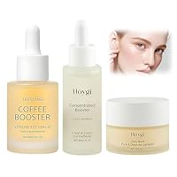3 Stück Concentrated Booster,Koffein Augenserum Anti-Aging,Glow Mask mit Kaffeeöl,Gesichtspflege Set,Augenserum Augenringe Entfernen,Reduziert Sichtbare Poren, Tiefenreinigung und Feuchtigkeitspflege