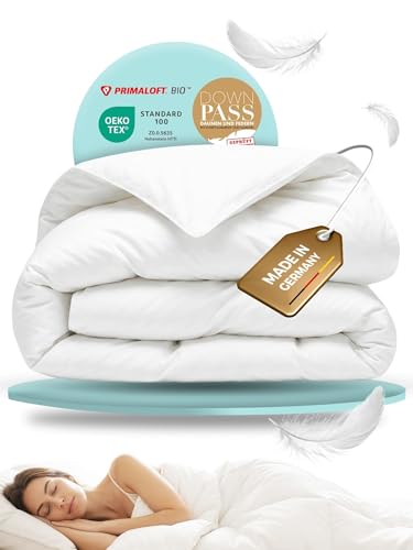 BEFA NATUR Bettdecke Ganzjahr 155x200 cm | Primaloft Bio® - Funktionelle Mikrofaserfüllung | vegane Daunenalternative | 790g Füllgewicht/Stück | Oeko-TEX 100 Klasse 1 | Made in Germany
