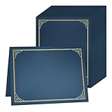 SUNEE Certificate Holders(Blue, 30 Packs, New Pattern), Diploma Covers Gold Foil Border, for Letter Size 8.5x11 Certificates, Cardstock, Document Papers