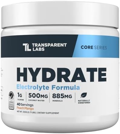 Transparent Labs Hydrate Naturally Sweetened Electrolytes Powder ...