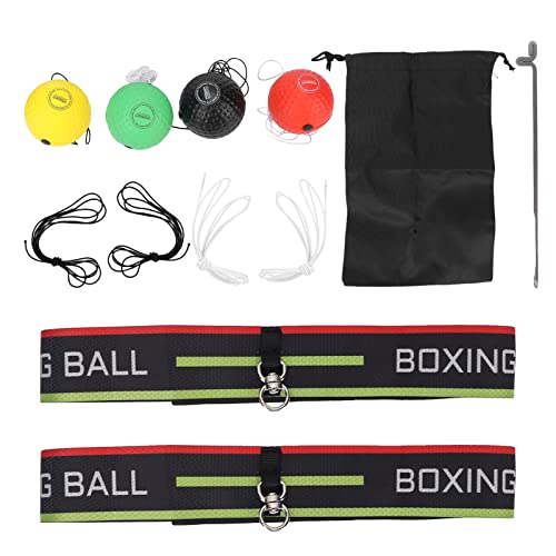 ZJchao Ensemble de Balles Réflexes de Boxe, Bandeau Réglable, Entraînement de Coordination œil-Main, Applicable aux Athlètes Professionnels, Employés de Bureau, Enfants PU