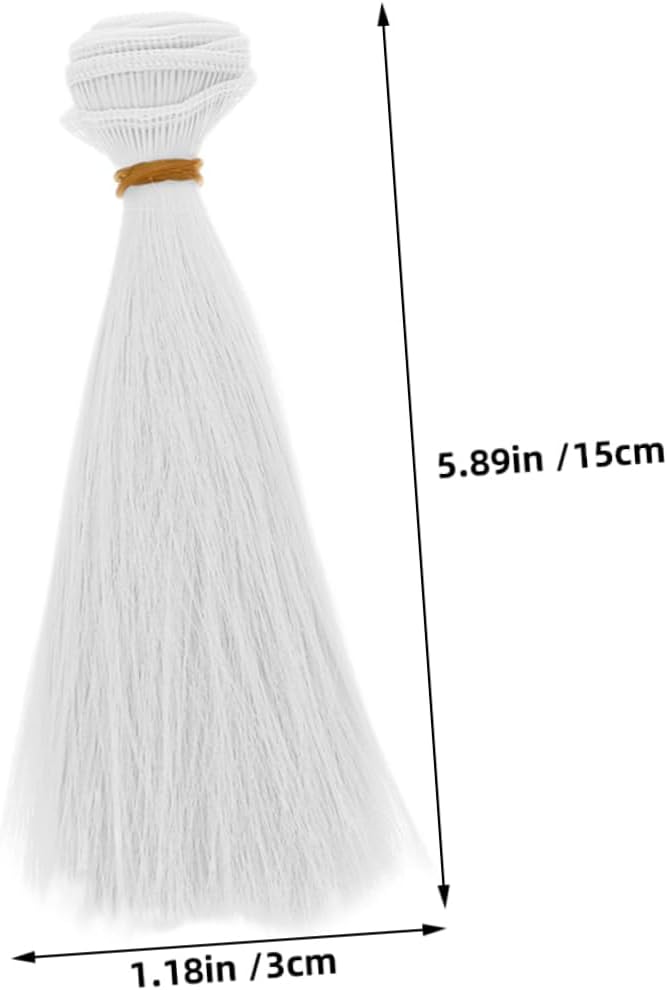OHPHCALL 6Pcs Synthetic Doll Hair Wefts Straight Faux Hair Extensions for Doll Making Cosplay and Crafting Durable Tangle Wig Supplies for Dolls