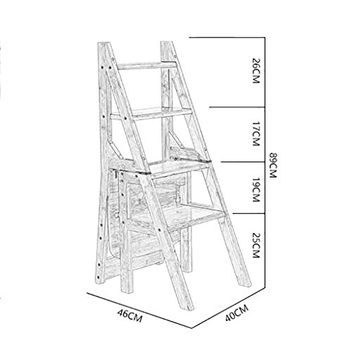 Chaise pliante escalier 4 marches LUNEZY convertible double usage blanc - 4