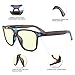 GAMEKING Mega Oversize Blue Light Blocking Computer Glasses Gaming Glasses Amber Tint Lens for Digital Eyes Strain Headache Relief Better Sleep (Translucent Black)