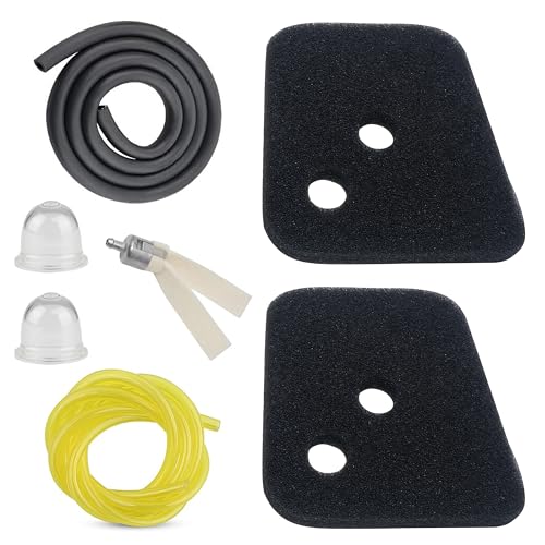 Hippotech 523013401 Luftfilter passend für Husqvarna 122HD45 122HD60, Ersatzteile 574603901 mit Kraftstoffleitungs-Grundierungslampen-Set, 2 Stück